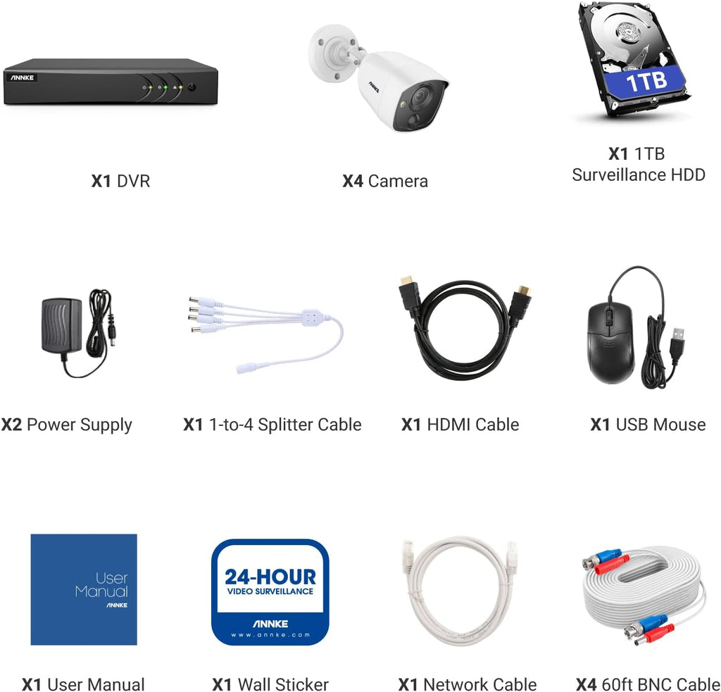 8CH 5MP Lite Surveillance Security Camera System with 1TB Hard Drive V954