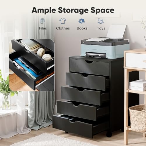 White 7 Drawer Mobile File Cabinet with Wheels F3962