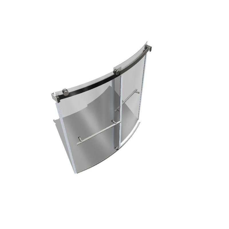 Brushed Nickel 58-in to 58-1/2-in x 59.96-in Framed Sliding Bathtub Door P674