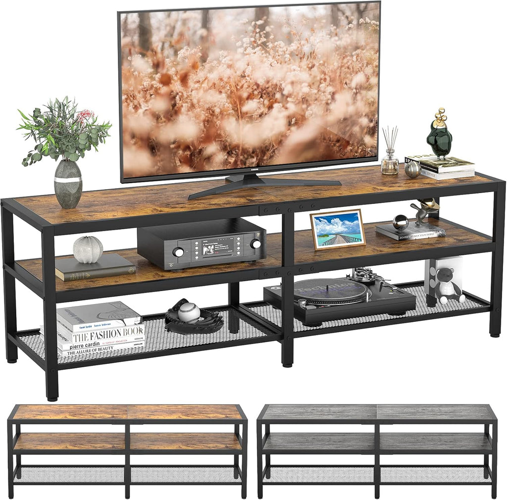 Rustic Brown and Gray Oak TV Stand Y908487