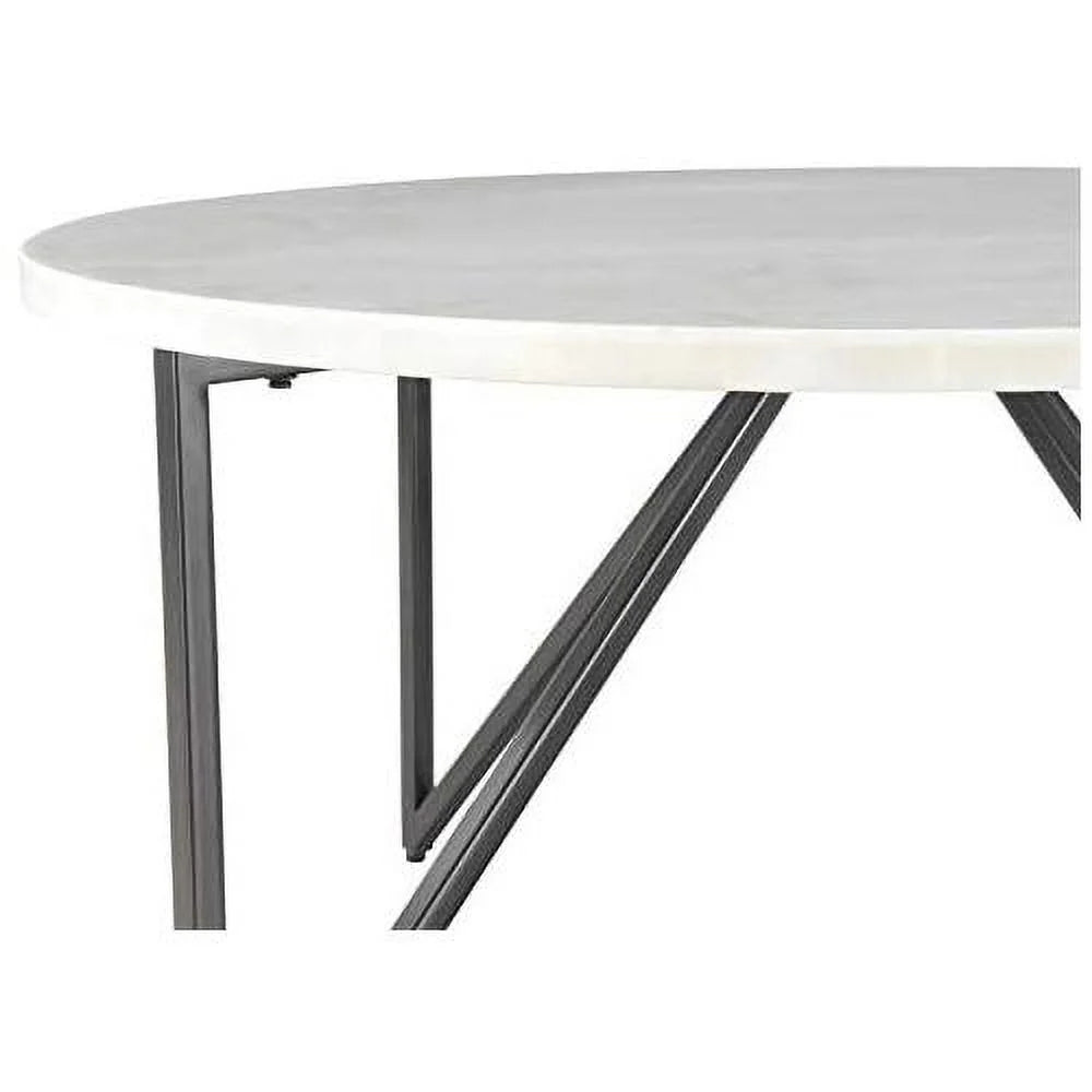 Round Marble Top Coffee Table with Metal Legs B66864