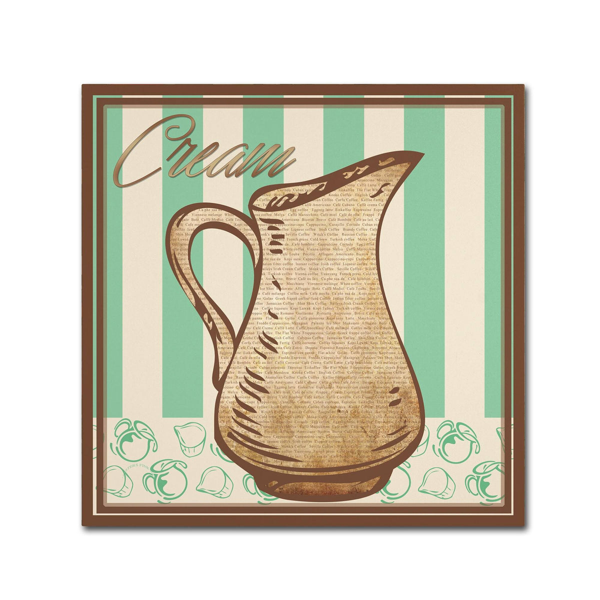 Cream Teal 24x24-Inch Fine Art B9903