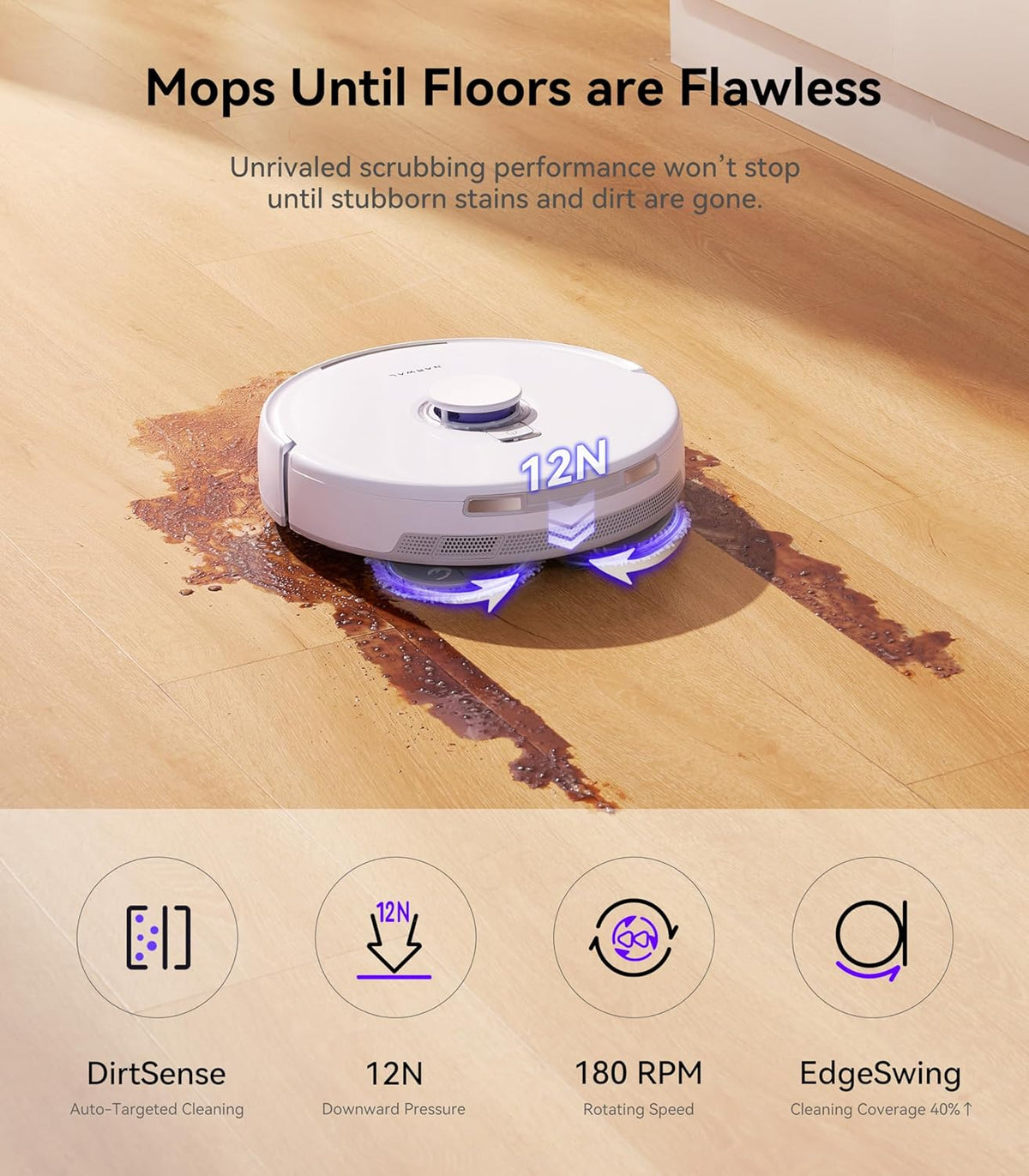 8200 Pa Robot Vacuum and Mop Combo with Dust Bags K67746
