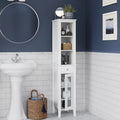 Slim Tall White Wood Cabinet P952158