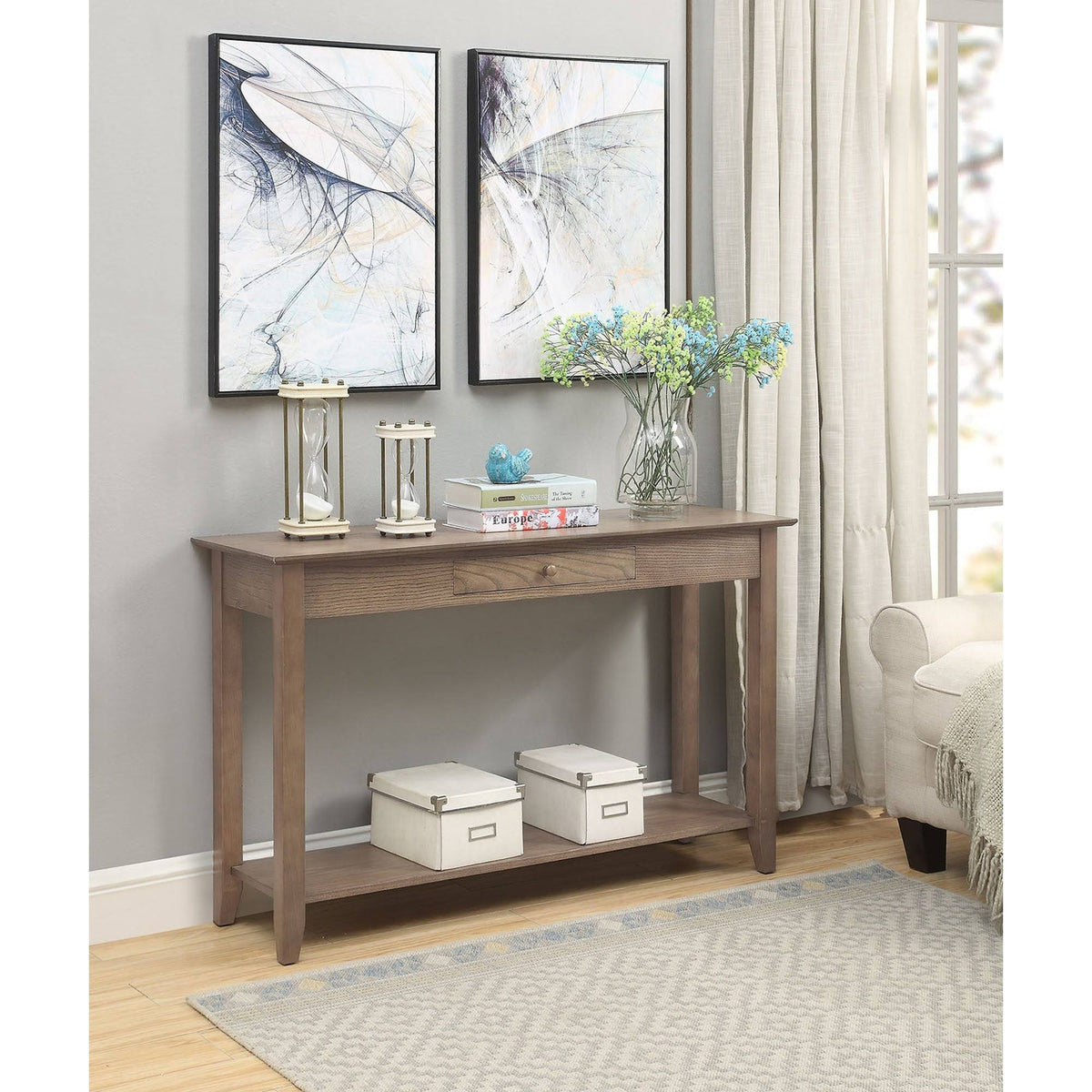 Espresso Single-Drawer Console Table O6461