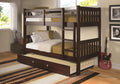 Twin Twin Dark Cappuccino Bunk Bed with Trundle G30127