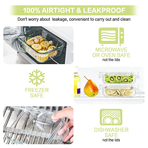 10 Pack Glass Meal Prep Containers with Lids G21967