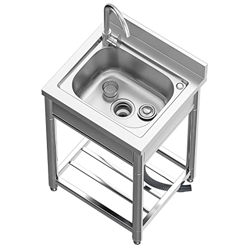 Stainless-Steel Single Bowl Kitchen Sink Set with Faucet Y3406