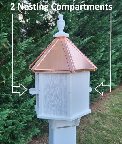2 Holes Copper Roof Birdhouse With Individual Perches C8232