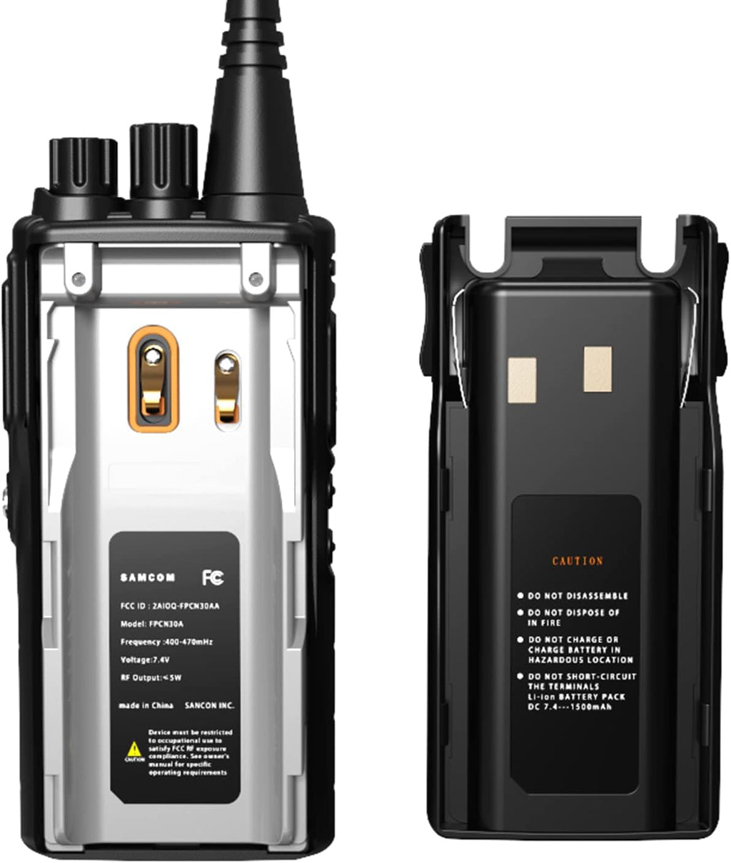 5 Watts UHF Programmable Handheld Two Way Radios 6 Packs M90936