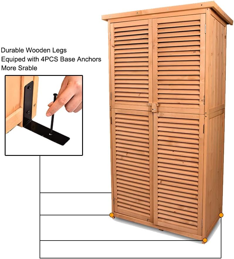 63 Outdoor Fir Wood Storage Shed V41002