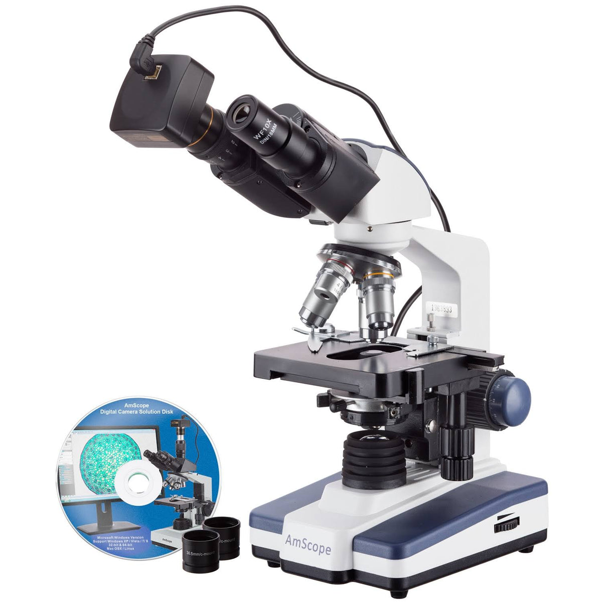 40X-2500X LED Binocular Compound Microscope with 10MP Camera R1637