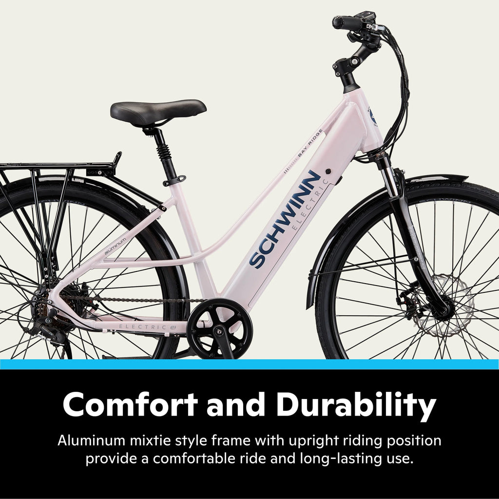 700c 7 Speed 250w Hybrid Electric Bike Aurora White X4388