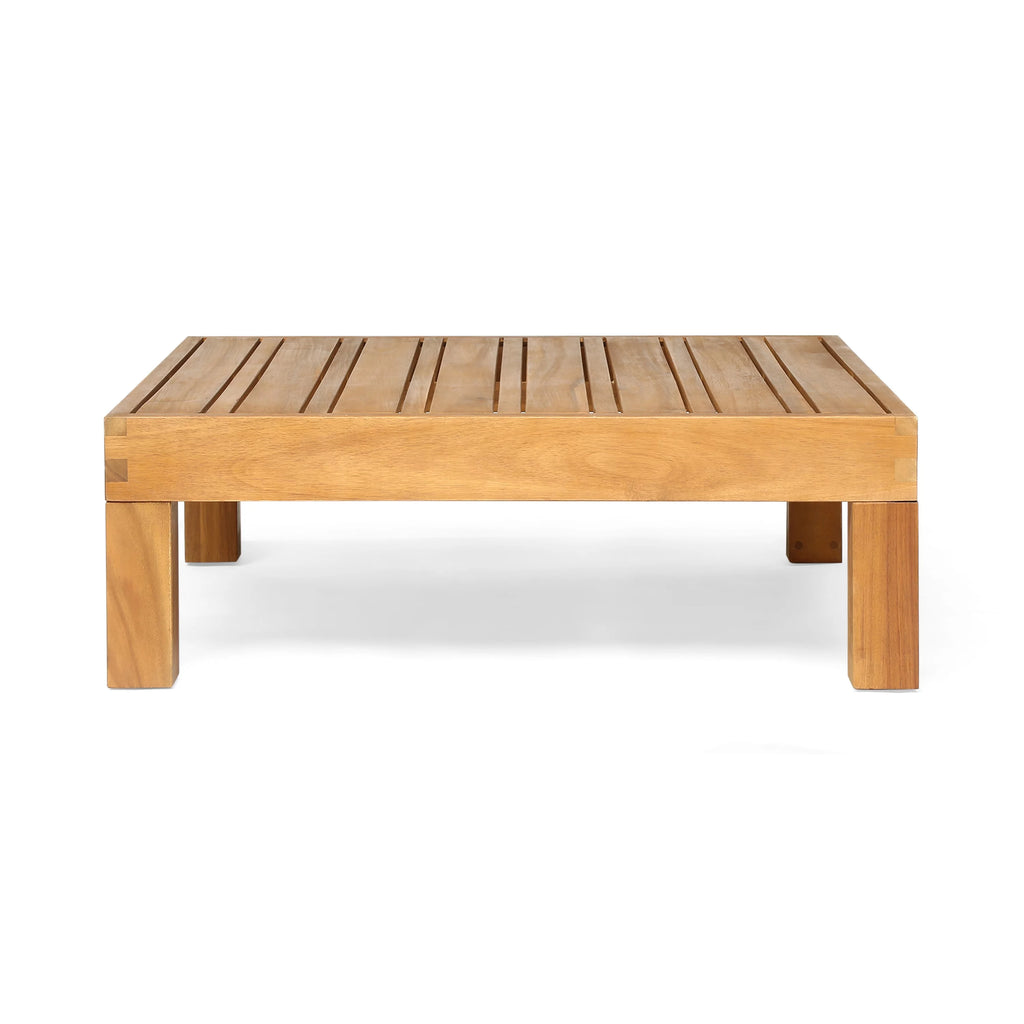 Teak Blue 8 Seater Wood Sectional Sofa Set with Coffee Table I26529