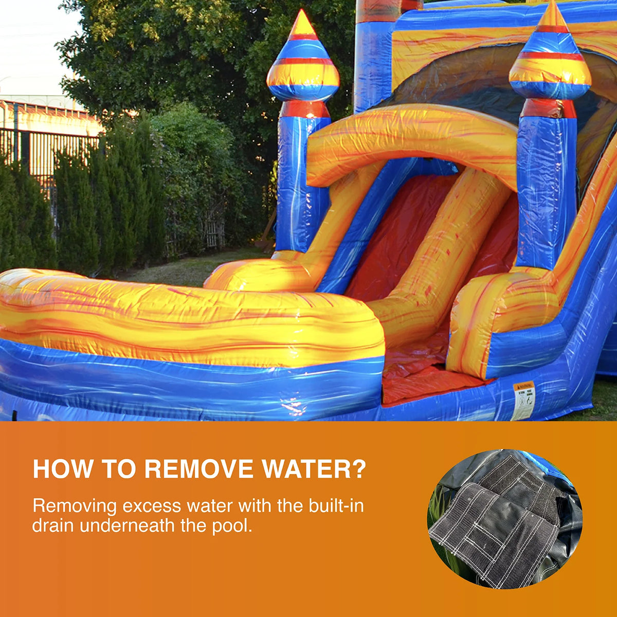 Inflatable Bounce with Two Slides, Heavy Duty Blower, Stakes and Storage F880329