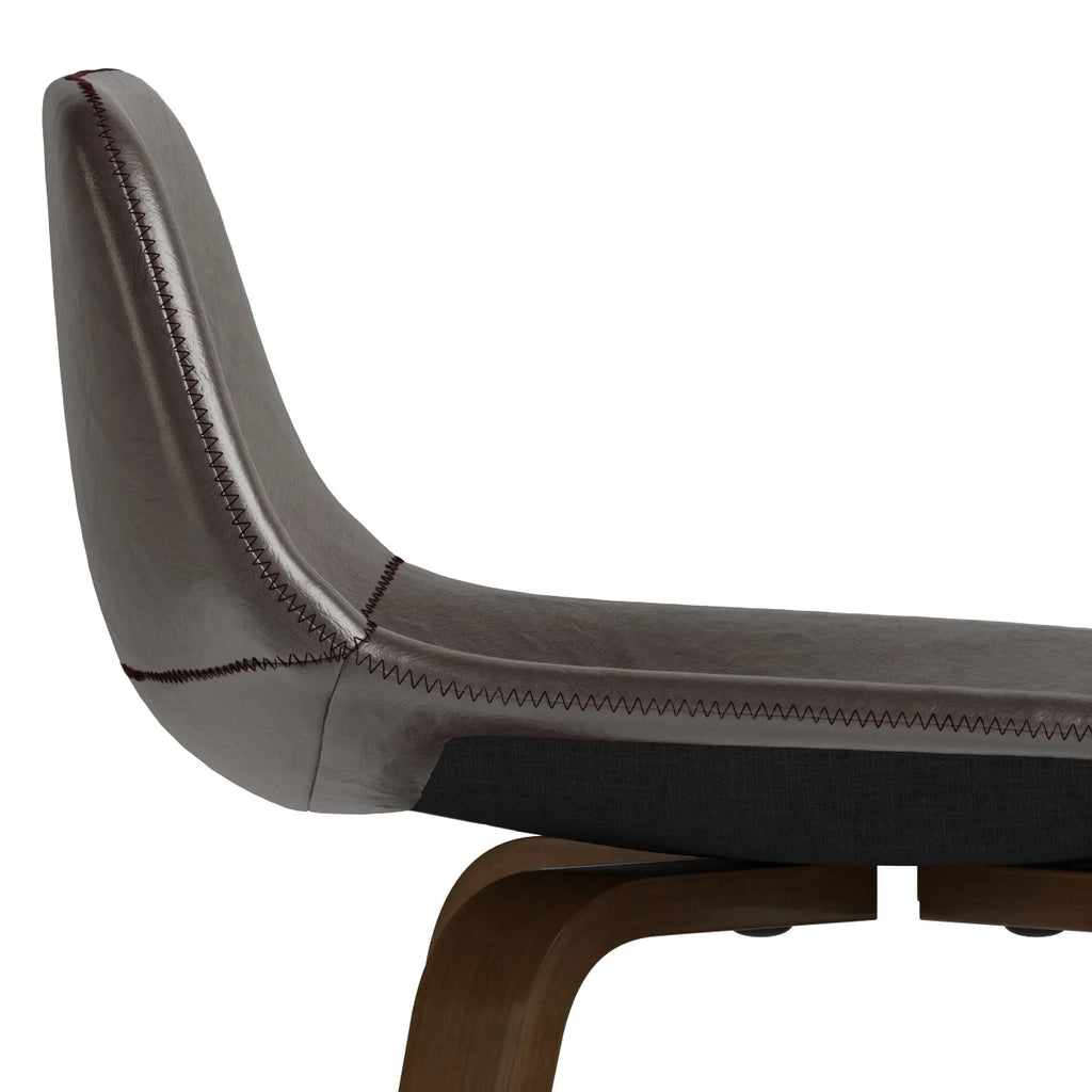 Dark Brown Faux Leather Stool Y683