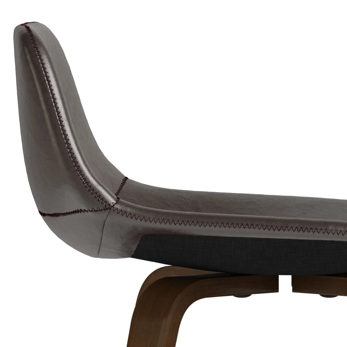 Dark Brown Faux Leather Stool Y683