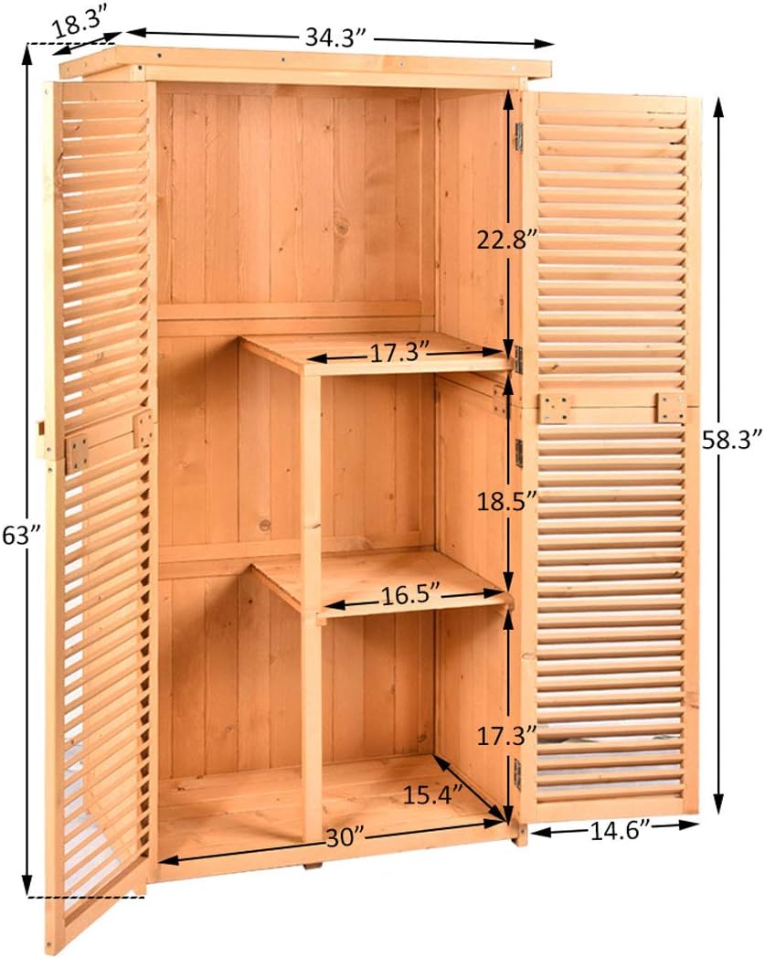 63 Outdoor Fir Wood Storage Shed V41002
