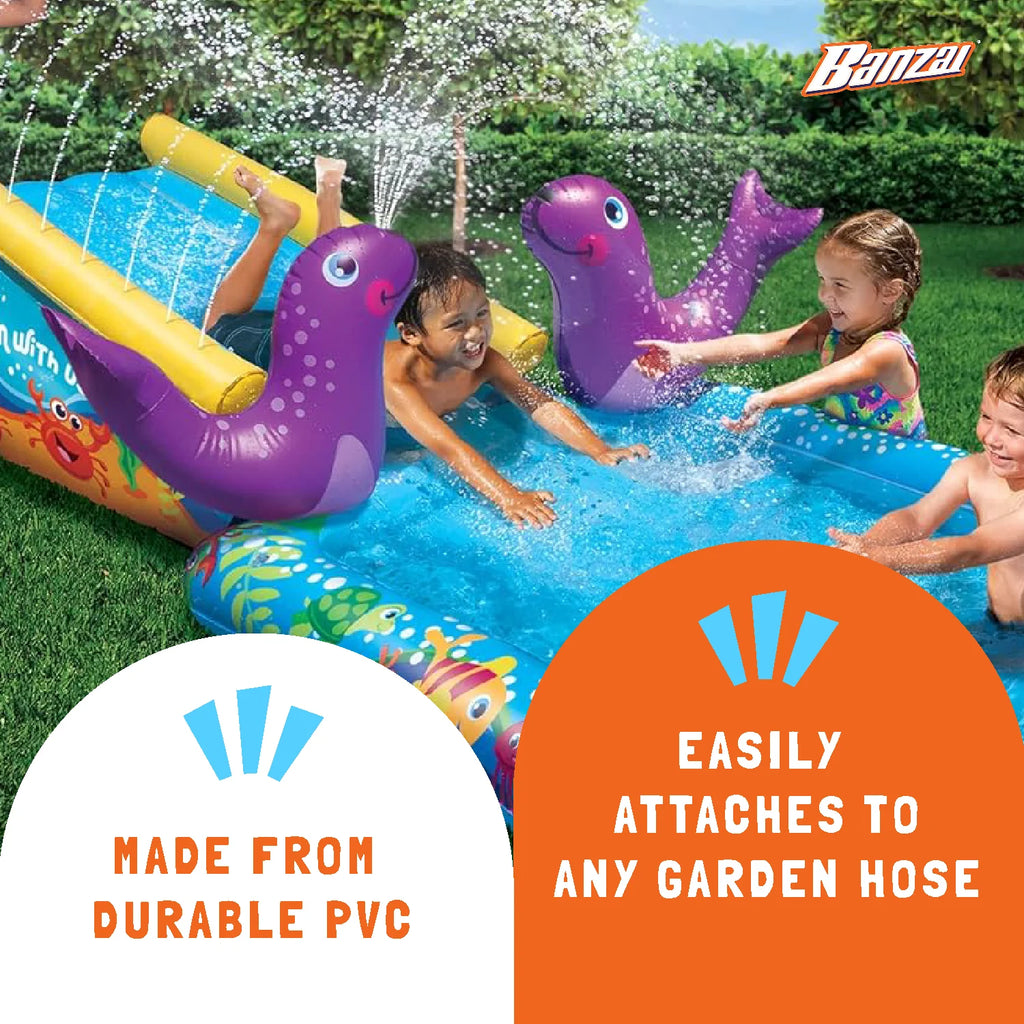 Inflatable Water Slide & Splash Pool with Sprinkler U749