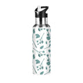 Blue Leaves Stainless Steel Insulated Water Bottle with Straw Lid W4107