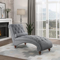 Gray Microfiber Tufted Chaise Lounge R36992