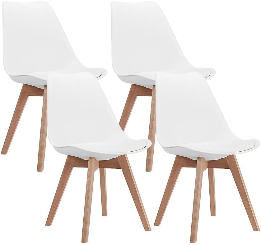 Grey Mid Century Modern Side Chair with Wood Legs Set of 2 W355