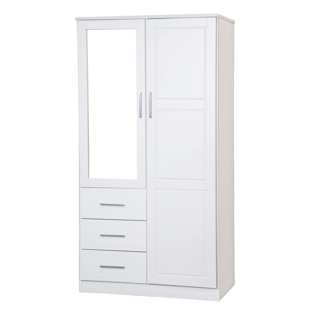 100% Solid Wood White Wardrobe Armoire G45359