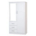 100% Solid Wood White Wardrobe Armoire G45359