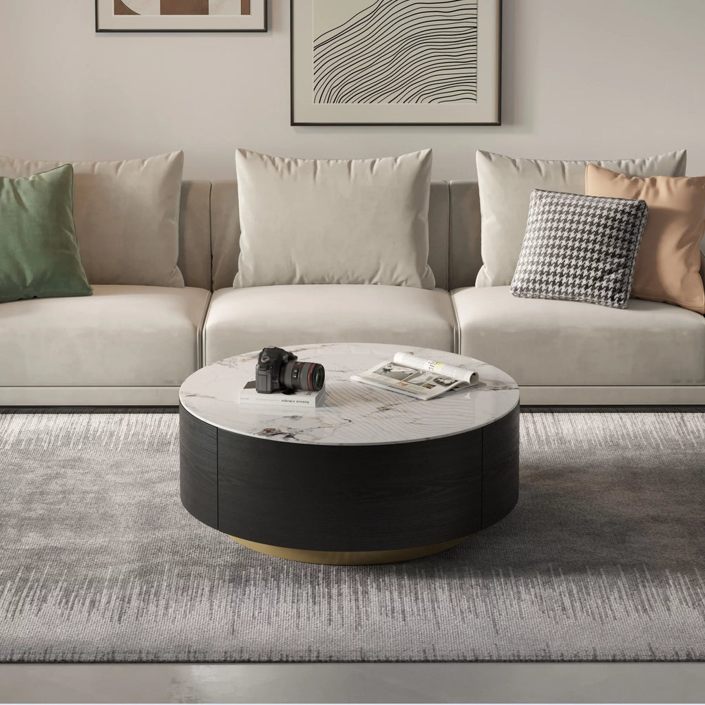 Round Coffee Table with 2 Drawers H3462