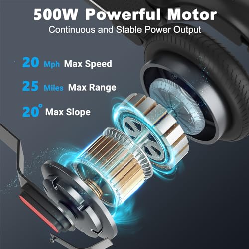 500W Motor 25 Miles Range 10" Solid Tires Foldable Electric Scooter L87614