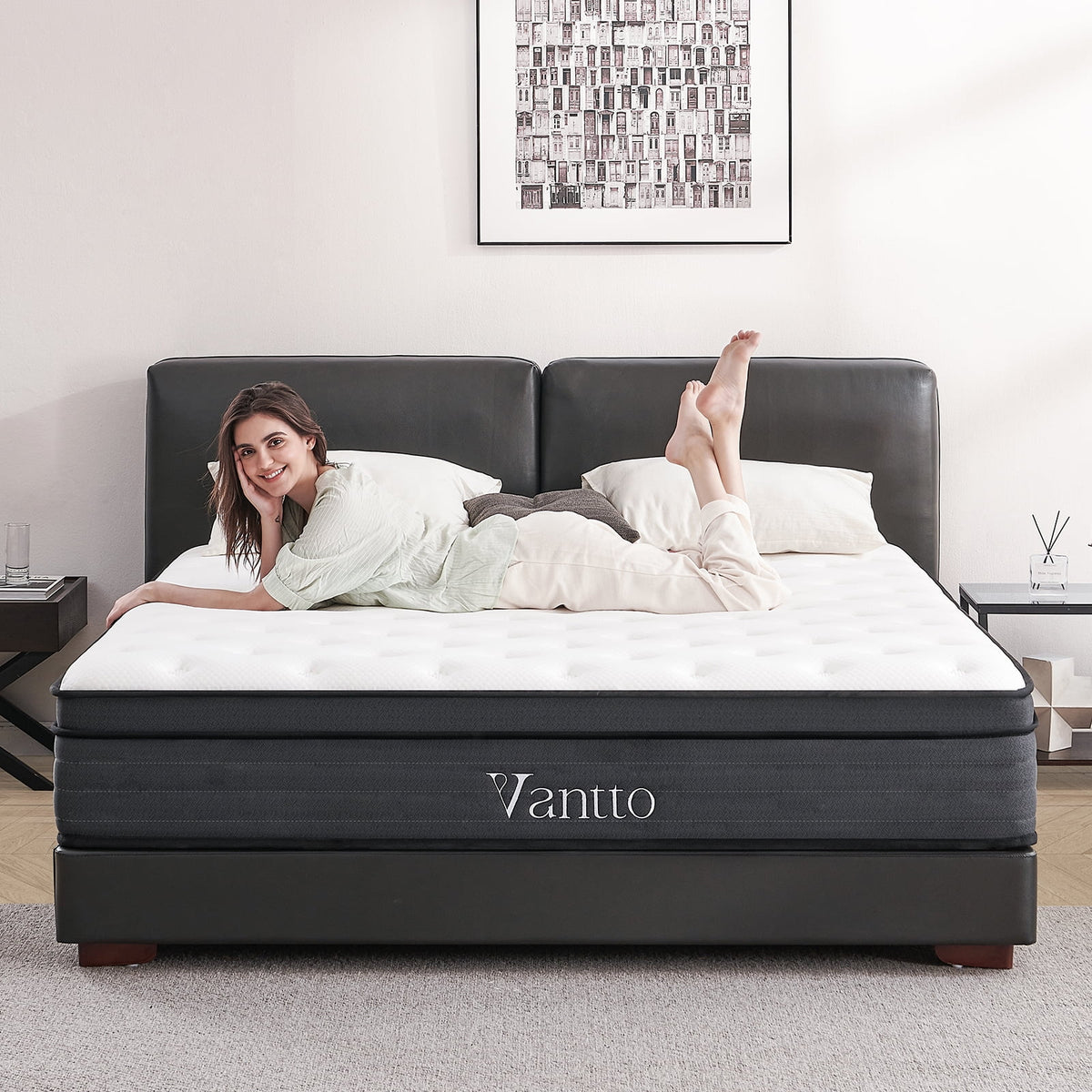 Queen 12 Inch Hybrid Memory Foam Mattress I266