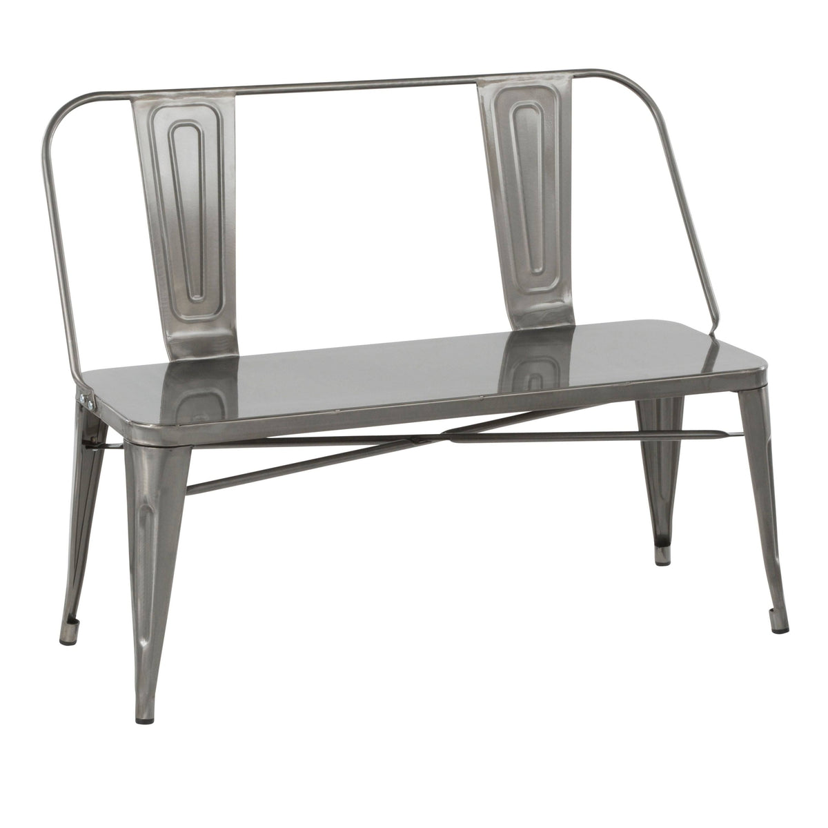 Industrial Metal Bench (Vintage White) Z543989