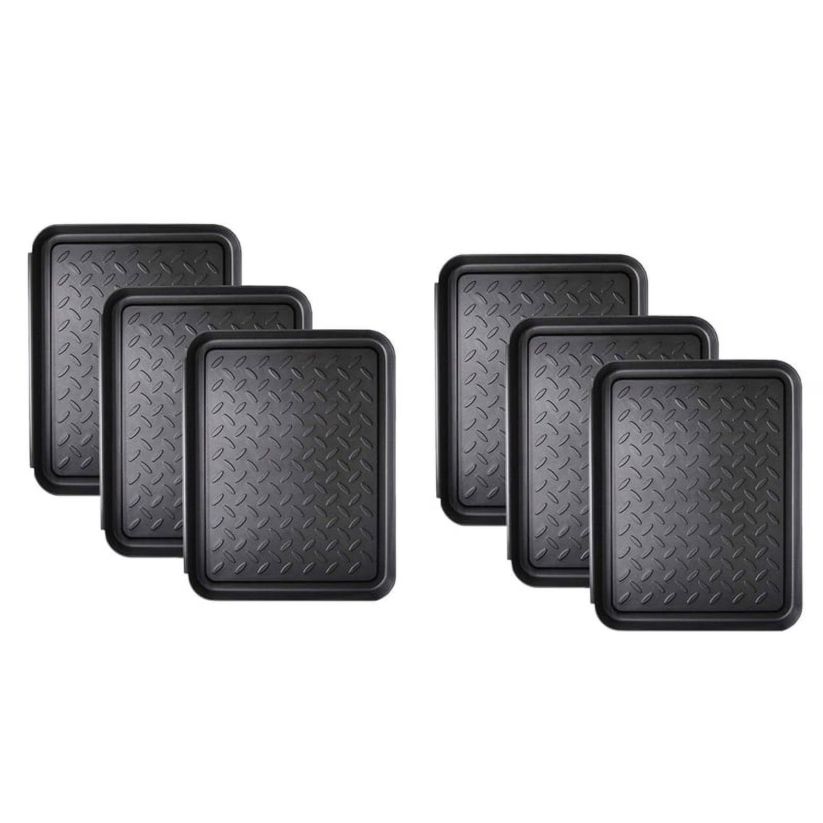 6 x Black Heavy Duty Boot Tray 13.7X10.8 Inch X939762