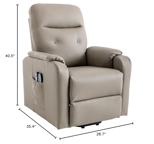 Grey Leather Electric Power Lift Recliner Chair with Massage Z8389