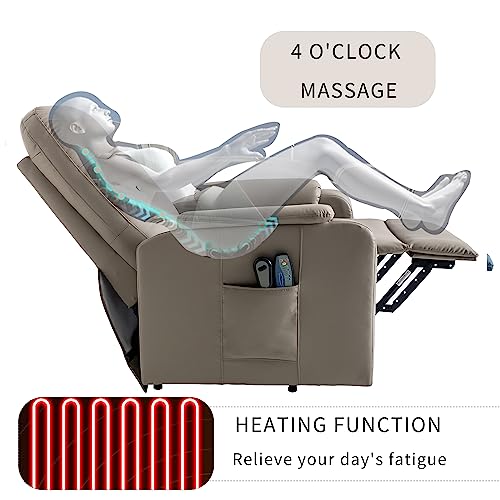 Grey Leather Electric Power Lift Recliner Chair with Massage Z8389