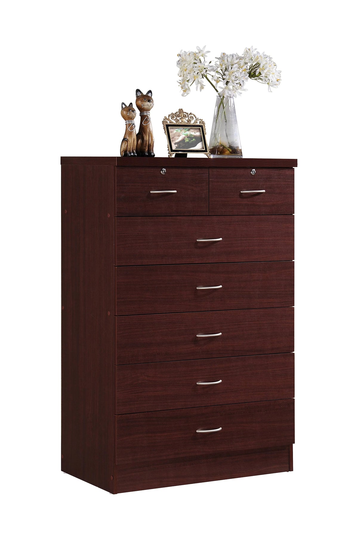 7 Drawer Mahogany Dresser with Two Locks W4846