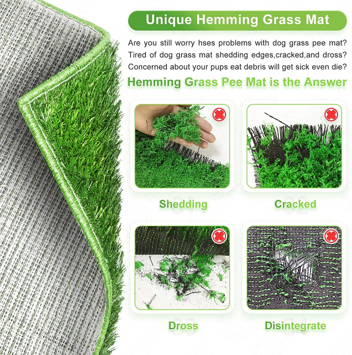 25''x20'' Artificial Turf Dog Toilet with Removable Waste Tray D49867