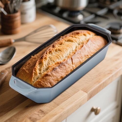 DarkCyan Enameled Cast Iron 9x5 Inch Loaf Pan with Lid O8700