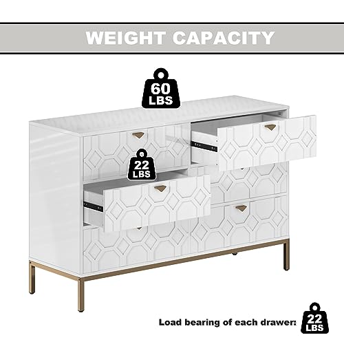 6 Drawer Blue Wood Dresser I5683