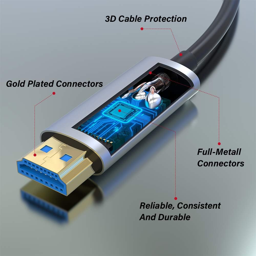 Fiber Optic HDMI Cable 15ft 4K@60Hz HDR ARC 18Gbps V961