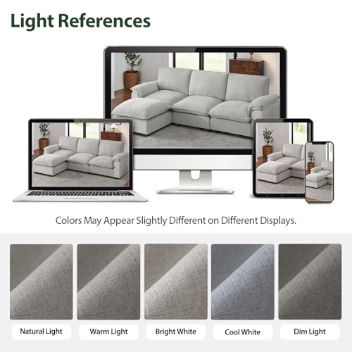 Ivory Beige Chenille Modular Sectional Sofa C6009