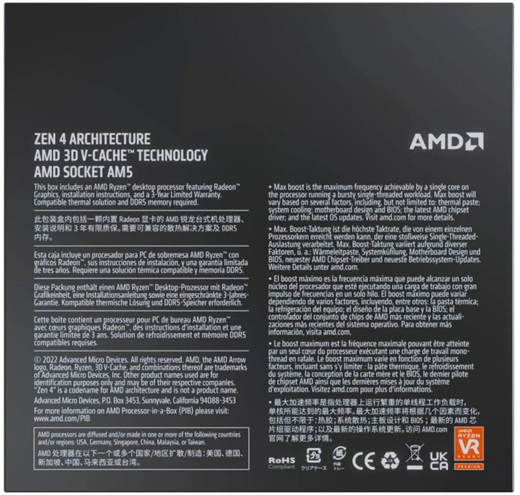 Ryzen 7 7800X3D 8-Core Socket AM5 Desktop Processor S307493