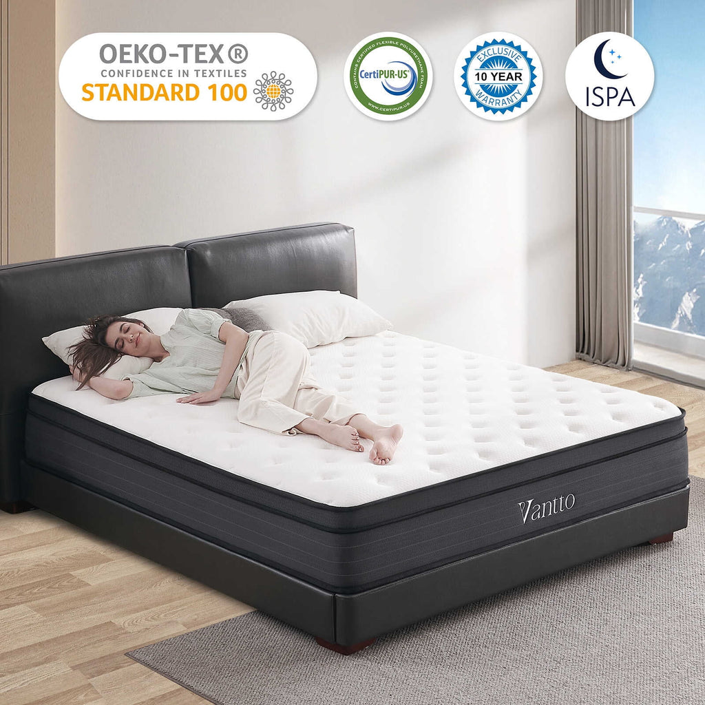 Queen 12 Inch Hybrid Memory Foam Mattress I266