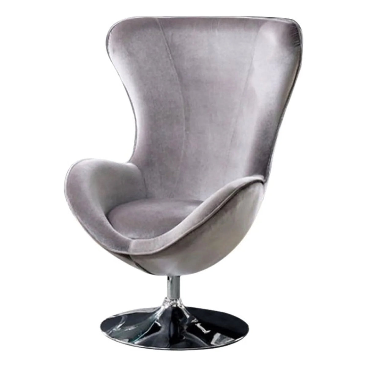 Gray Flannelette Accent Chair with Ottoman S81172