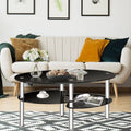 Black Oval Glass Coffee Table X971528