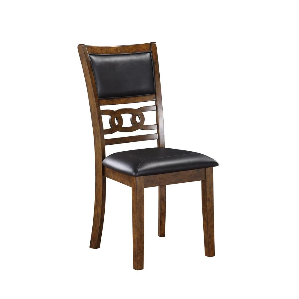 Solid Wood Drop Leaf Dining Table with 2 Chairs in Brown S96849