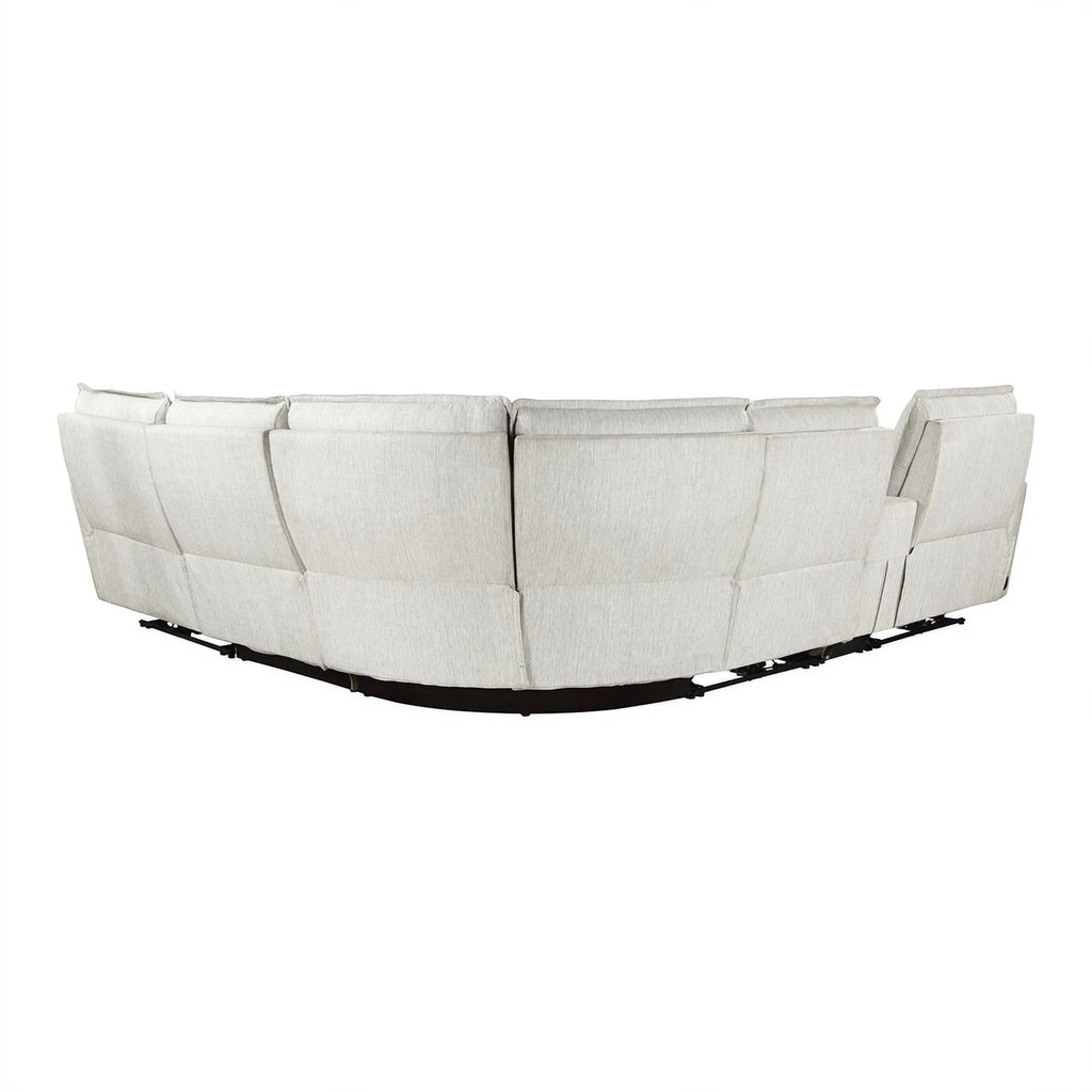 6-Piece White Fabric Power Reclining Sectional G365652