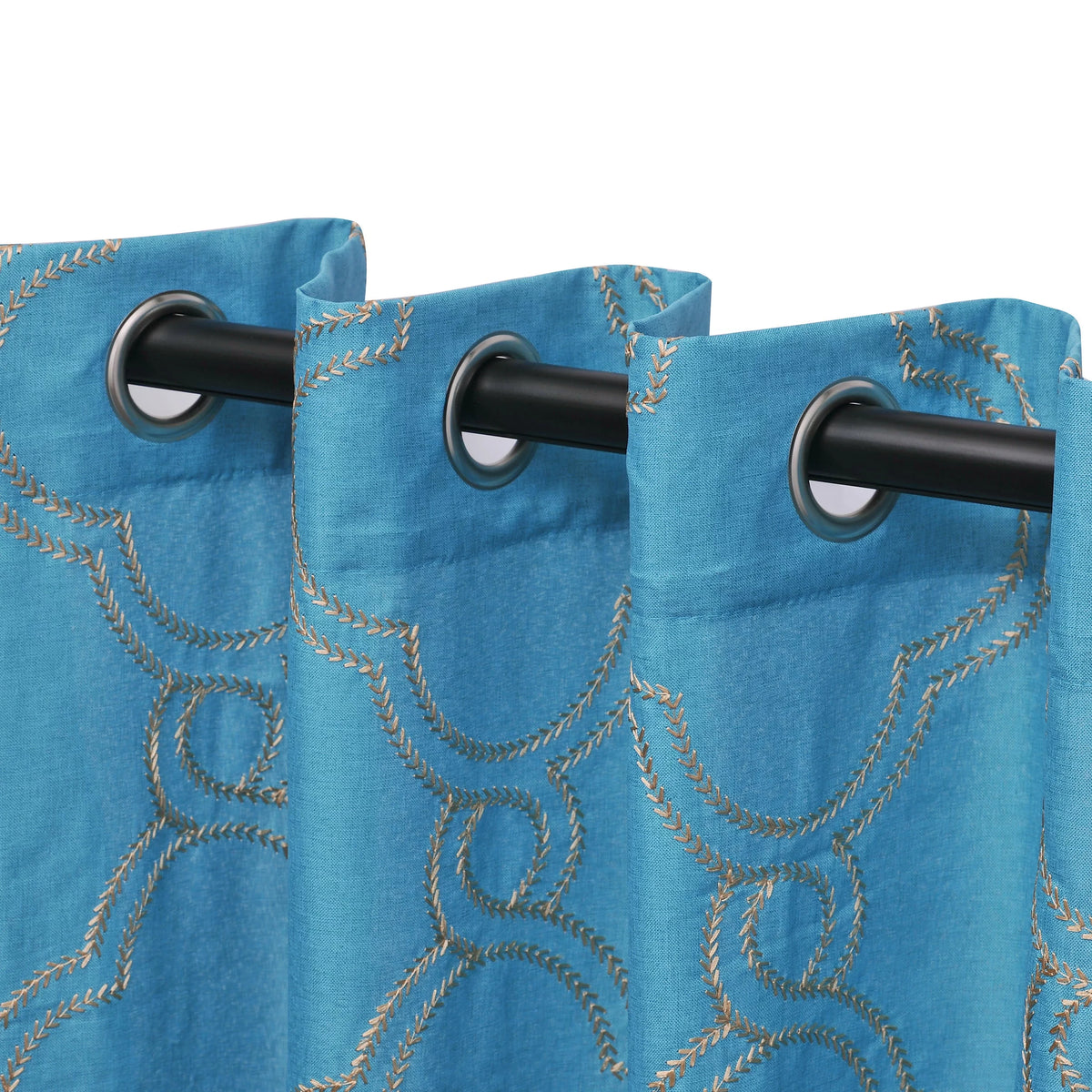 Semi-Sheer Moroccan Printed Curtain Set of 2 A1394