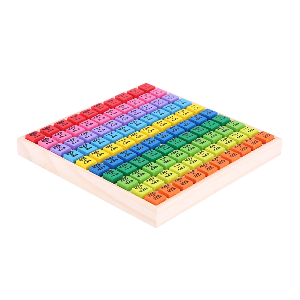 10 X 10 Wooden Multiplication Table Math Tray P4480