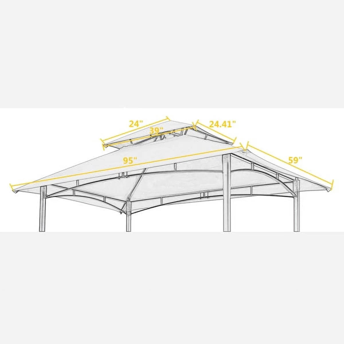 Burgundy Double Tiered Grill Gazebo Replacement Canopy Q83604